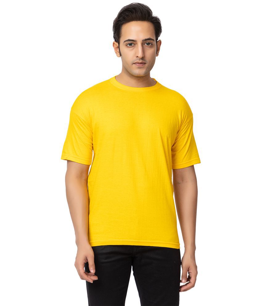     			VAZO Cotton Blend Regular Fit Solid Half Sleeves Men's T-Shirt - Yellow ( Pack of 1 )