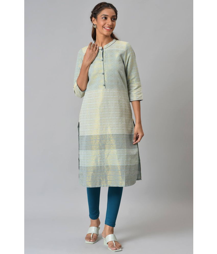     			Aurelia Cotton Blend Dyed Straight Women's Kurti - Multicolor ( Pack of 1 )