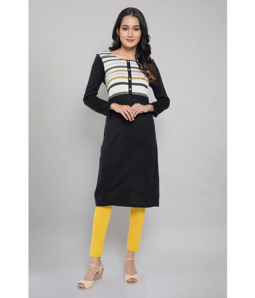     			Aurelia Cotton Blend Dyed Straight Women's Kurti - Grey ( Pack of 1 )