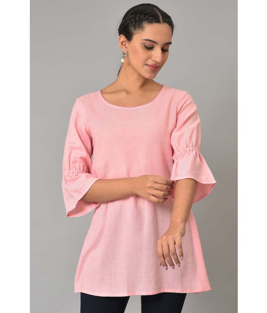     			Aurelia Viscose Dyed A-line Women's Kurti - Pink ( Pack of 1 )