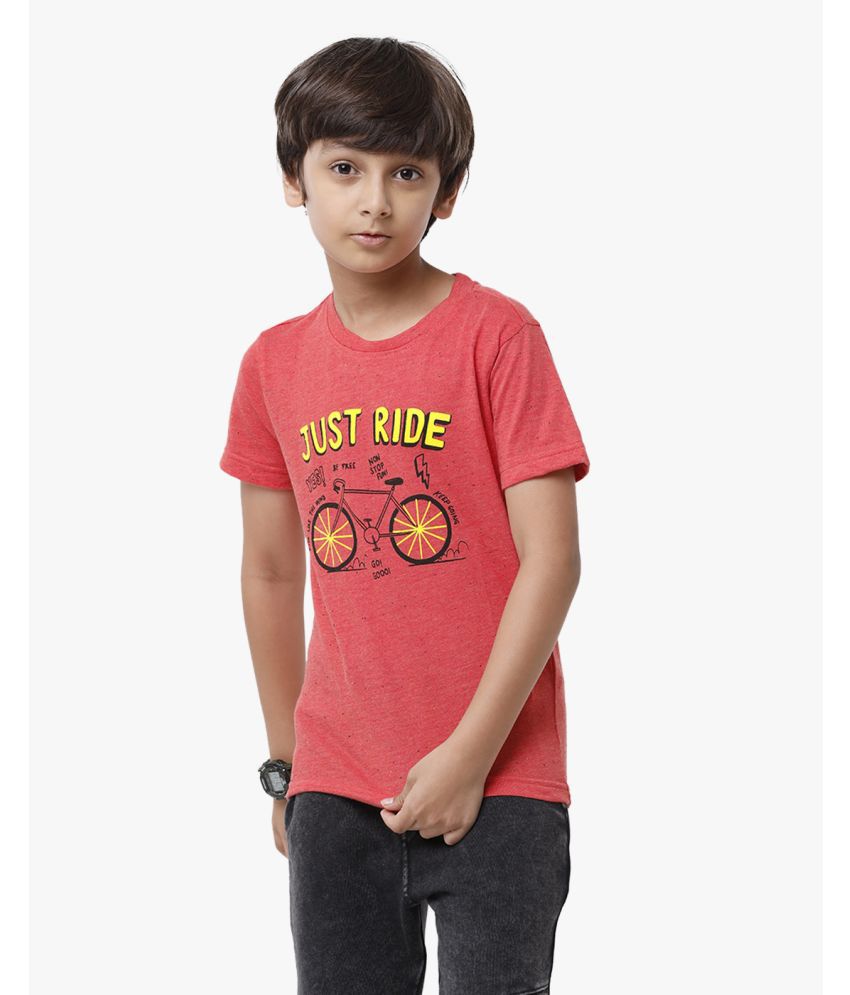     			CODEZ Red Cotton Blend Boy's T-Shirt ( Pack of 1 )
