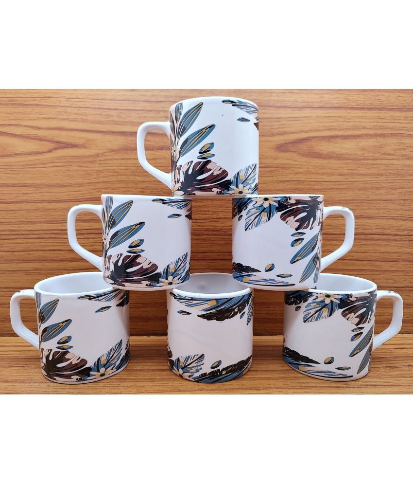     			Laghima jadon Beach Graphic Design Printed Ceramic Tea Cup 200 ml ( Pack of 6 )