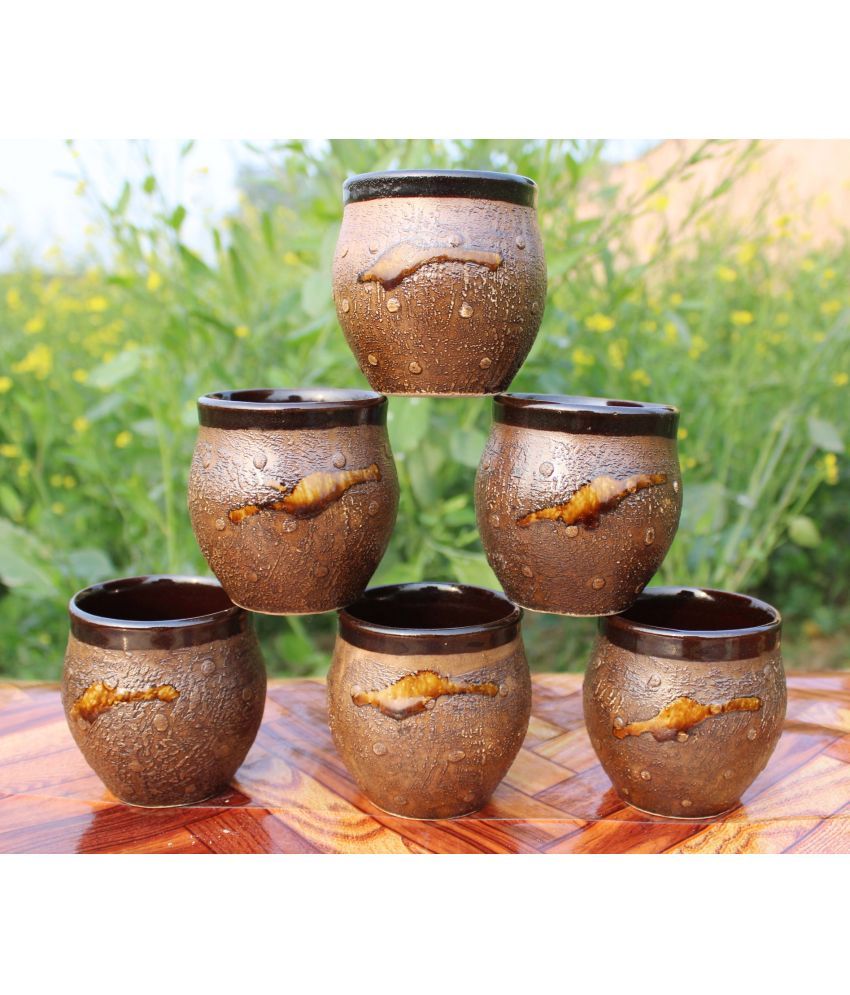     			Laghima jadon Ceramic Kullads Solid Ceramic Tea Cup 180 ml ( Pack of 6 )