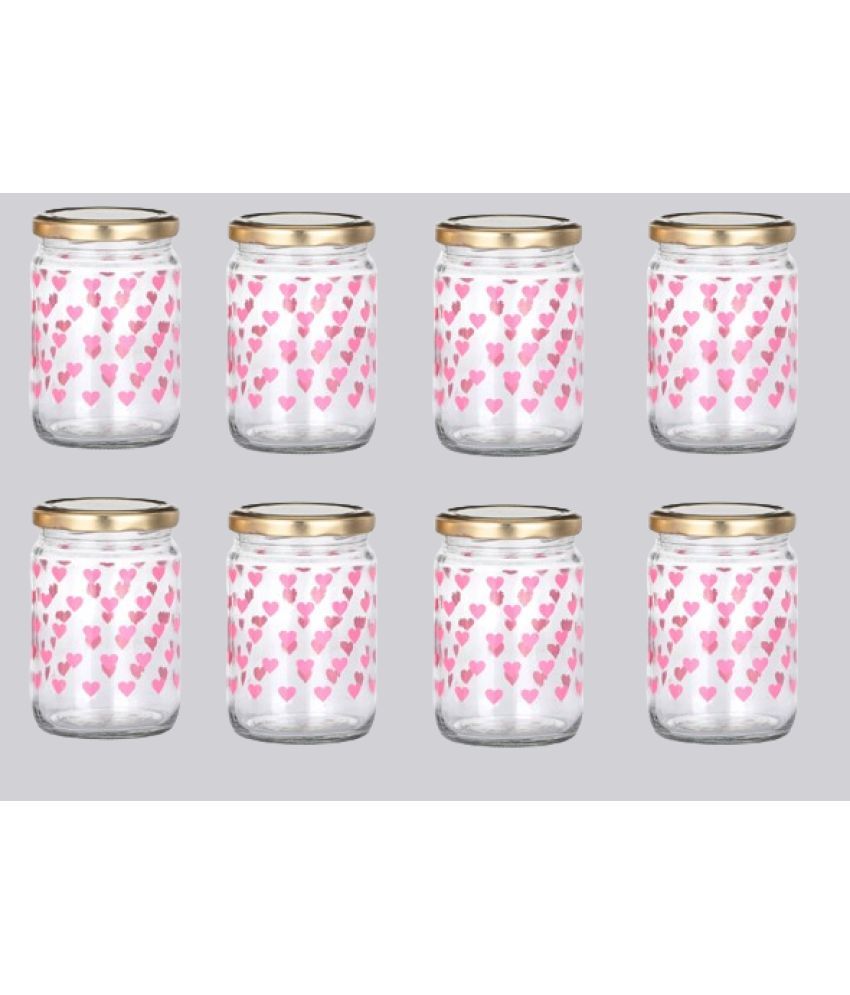     			Somil  Glass Container Glass Transparent Spice Container ( Set of 8 )