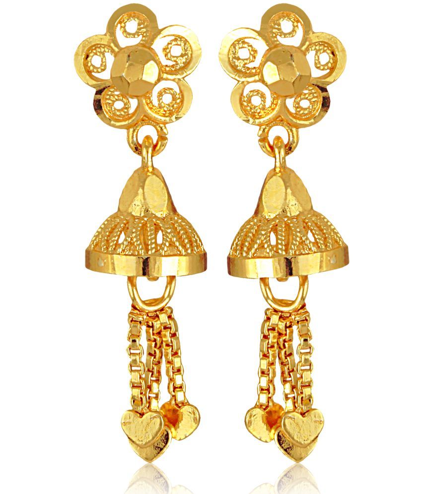     			VIVASTRI Golden Jhumki Earrings ( Pack of 1 )