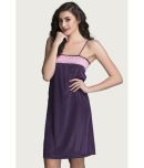 Clovia Purple Satin Women's Nightwear Night Dress ( Pack of 1 )