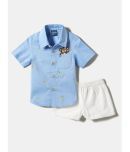 Nauti Nati Pack of 1 Baby Boys Cotton Blend Shirt & Shorts ( Blue )