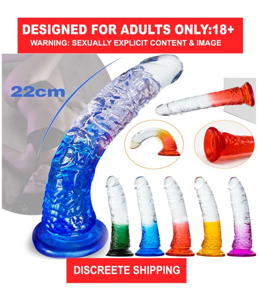     			8 INCH RAINBOW DILDO WITH SUCTION CUP,  pleasure products sexy dildos Suction dildo women sex toys for men