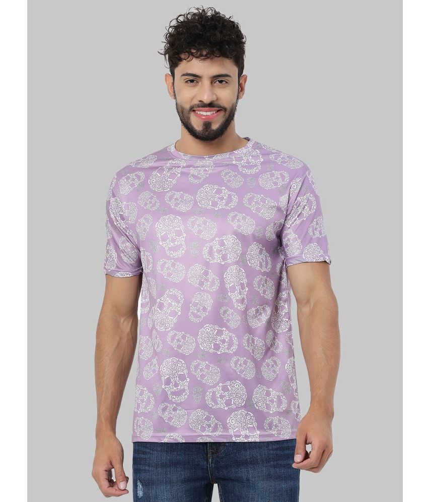     			Crastic Polyester Regular Fit Printed Half Sleeves Men's T-Shirt - Purple ( Pack of 1 )