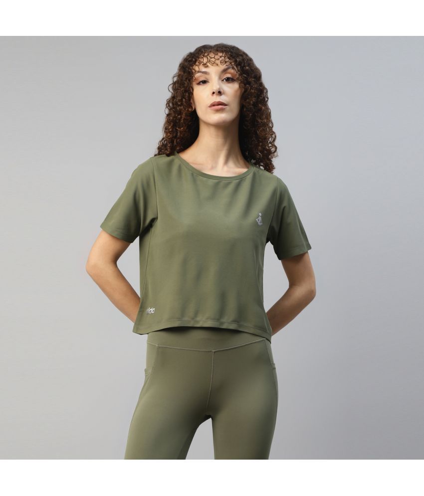     			Dida Sportswear Olive Green Polyester Croptop - Single