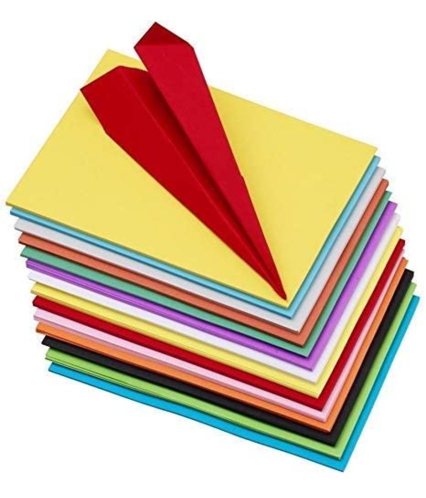     			Eclet 40 pcs Color Sheets (180-240 GSM) Copy Printing Papers/Art and Craft Paper A4 Sheets Double Sided Colored Origami Folding School, Office Stationery (Multi Coloured)