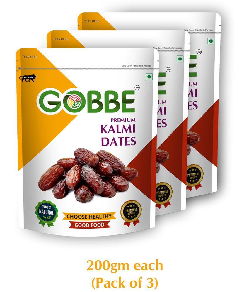     			GOBBE Kalmi Dates 600 g Pack of 3