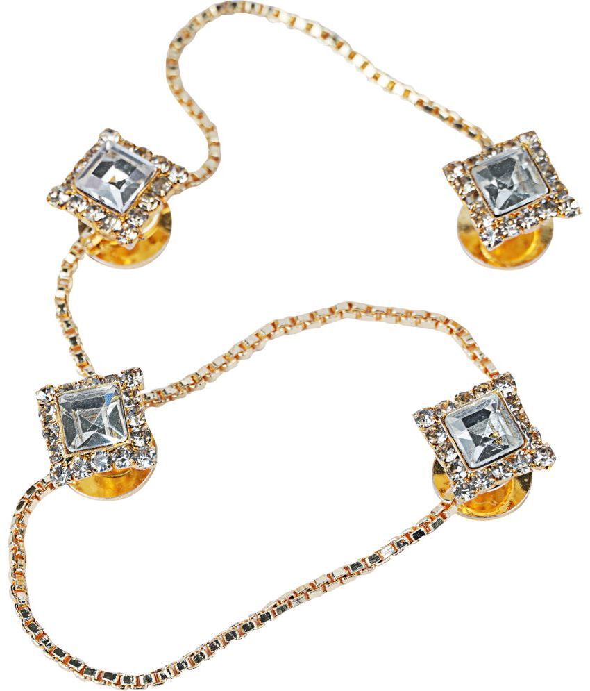     			Gold Plated Designer Zirconia Diamonds Ethnic Traditional Kurta Buttons Men