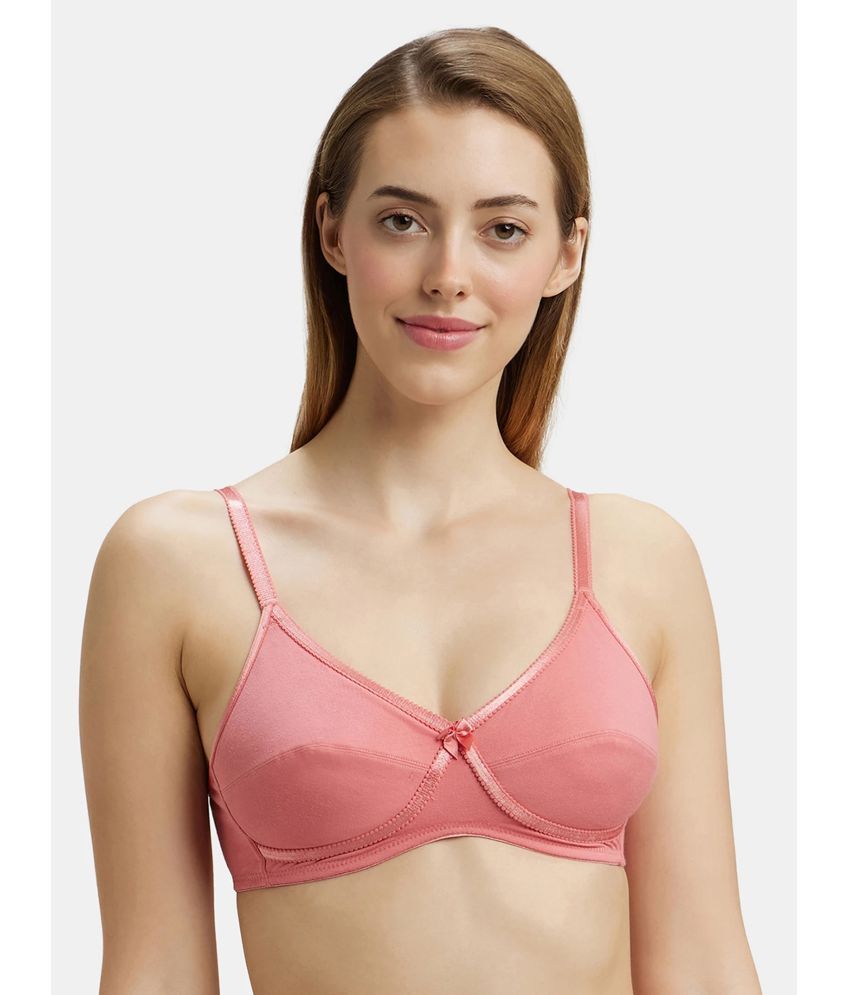     			Jockey 1242 Wirefree Non Padded Super Combed Cotton Elastane Cross Over Everyday Bra - Blush Pink