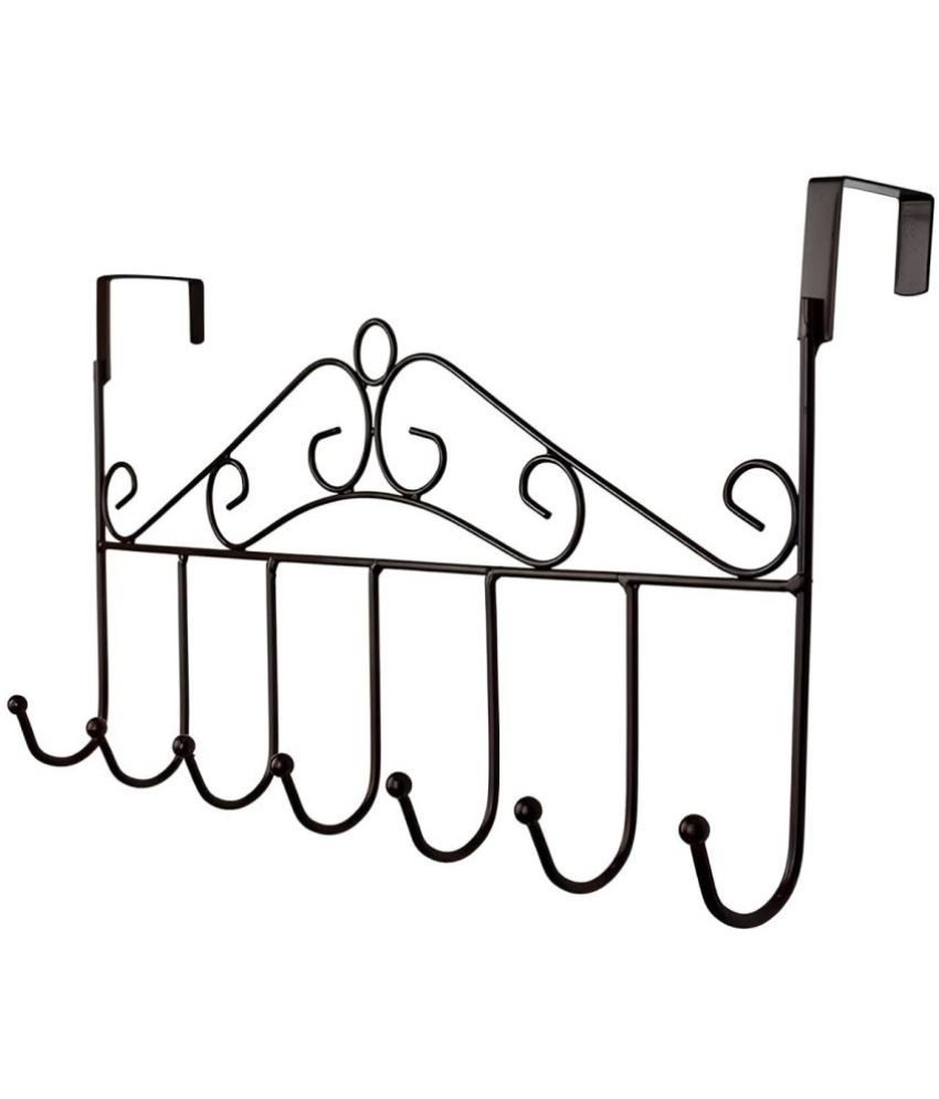     			Over The Door Hanger with 7 Hooks (Black) (Pack of 1)