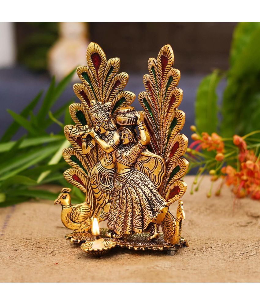     			KridayKraft Aluminium Radha Krishna Idol ( 20 cm )