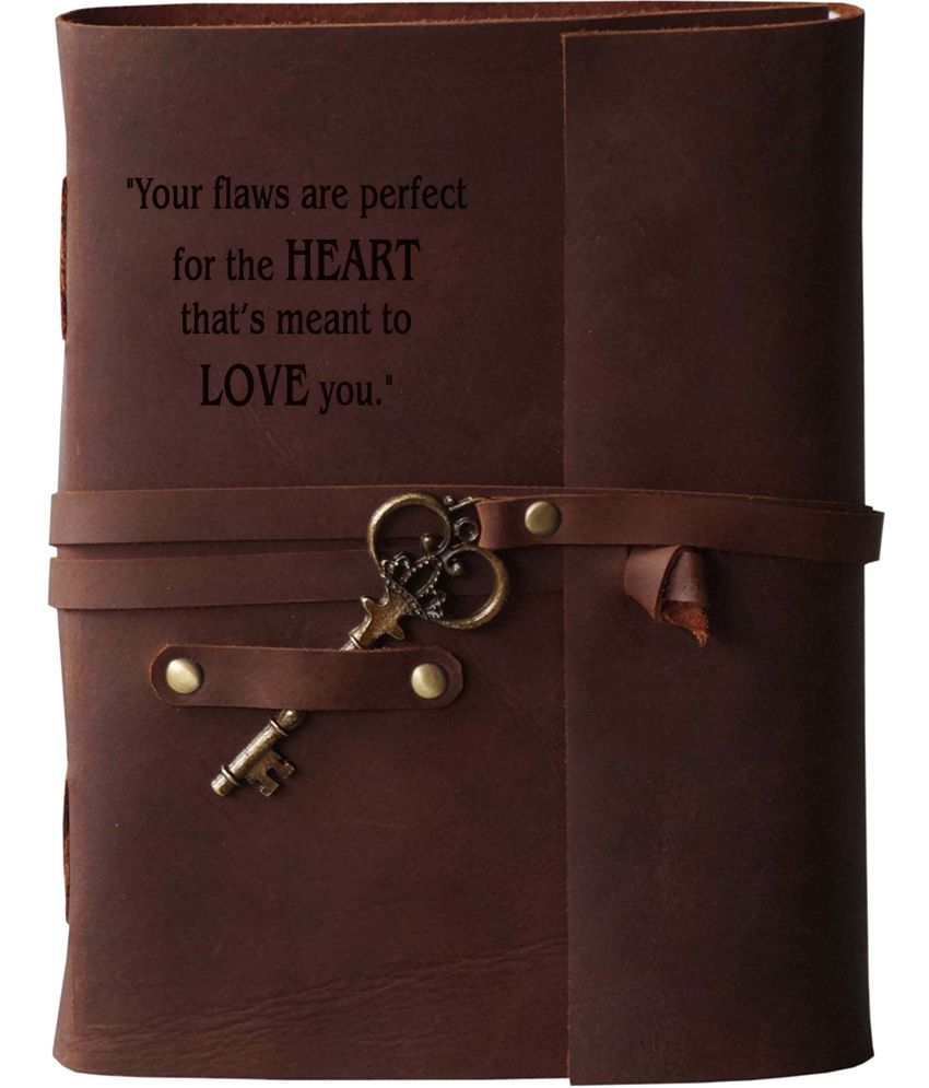     			MAKENSTYLECOLLECTION Handmade Diary with Love Quotes on leather Cover A5 Diary Unruled 144 Pages (Brown)