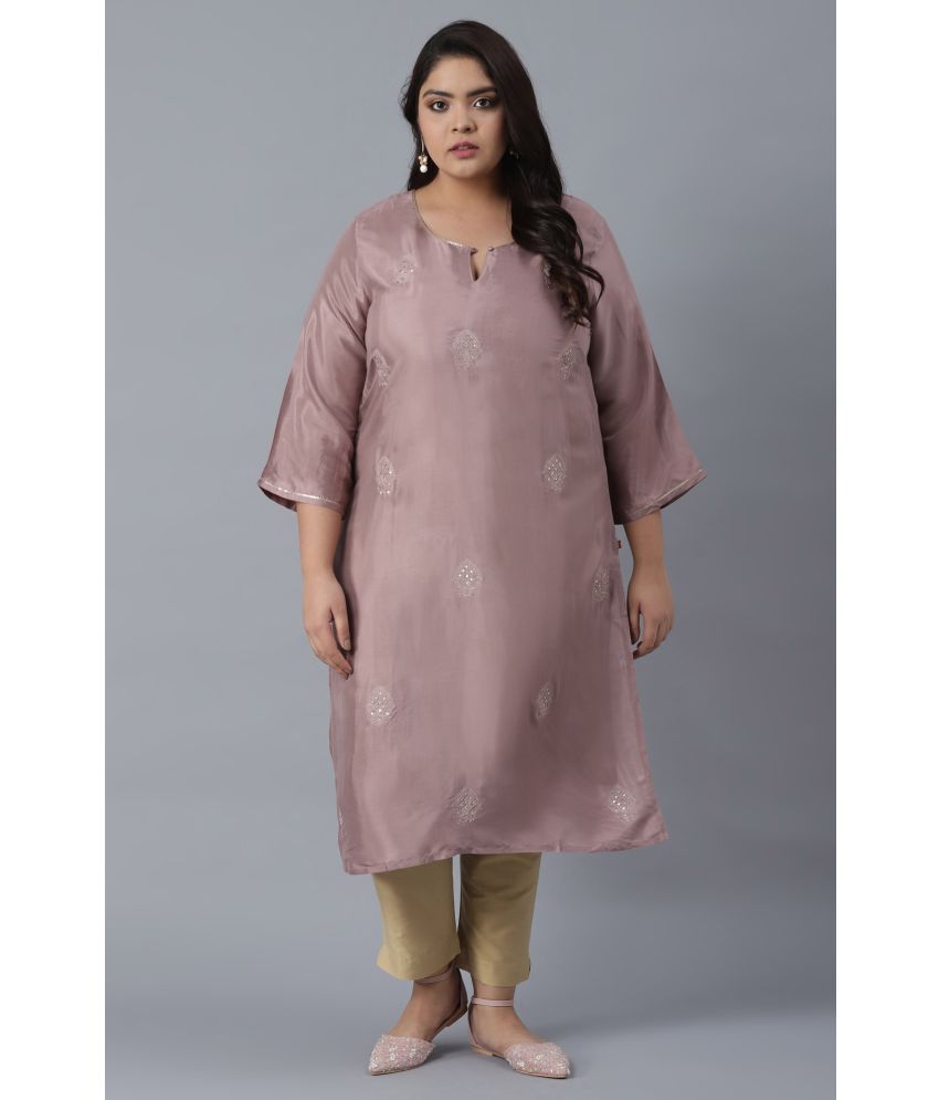     			W Viscose Solid Straight Women's Kurti - Purple ( Pack of 1 )