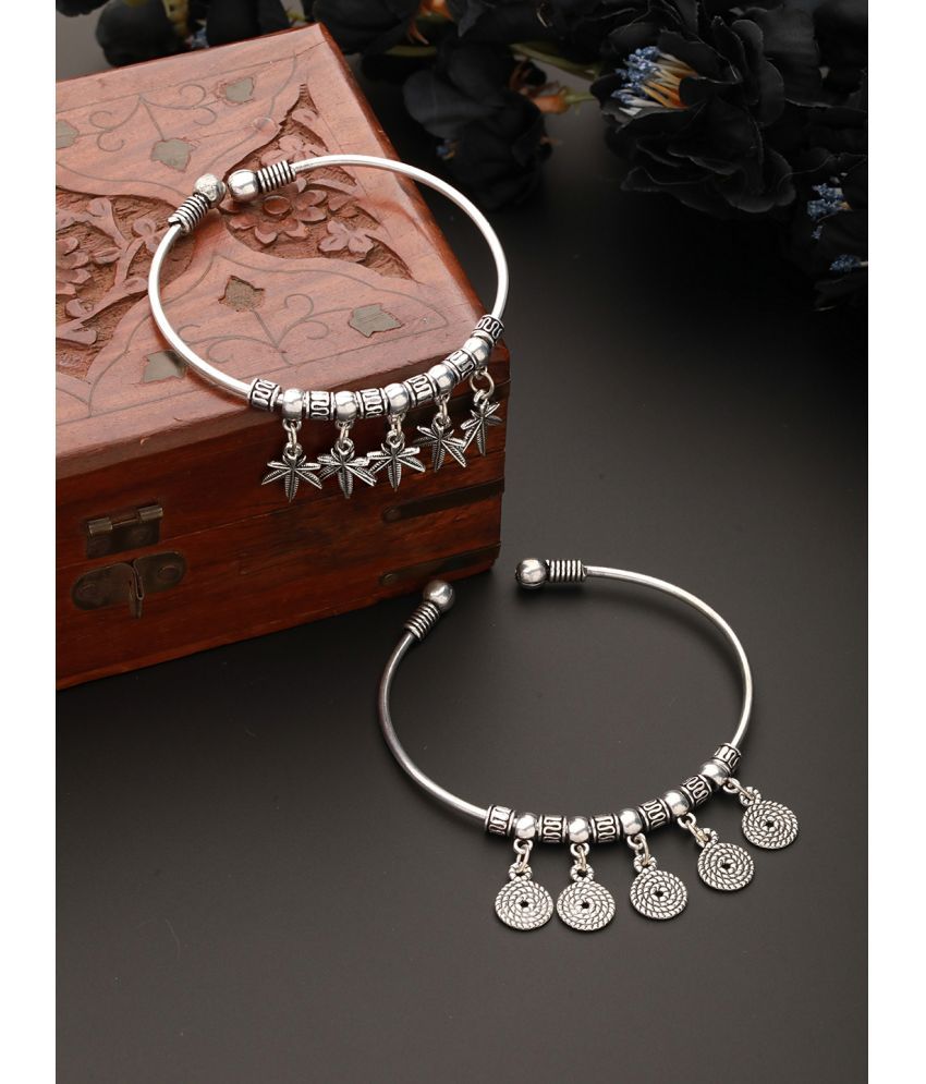     			AATMANA Silver Bracelet ( Pack of 2 )