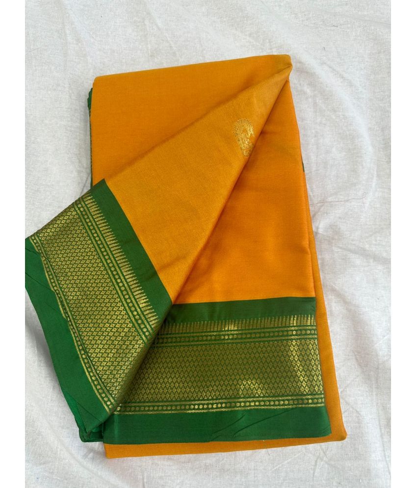     			Apnisha Cotton Silk Embellished Saree With Blouse Piece - LightGreen ( Pack of 1 )