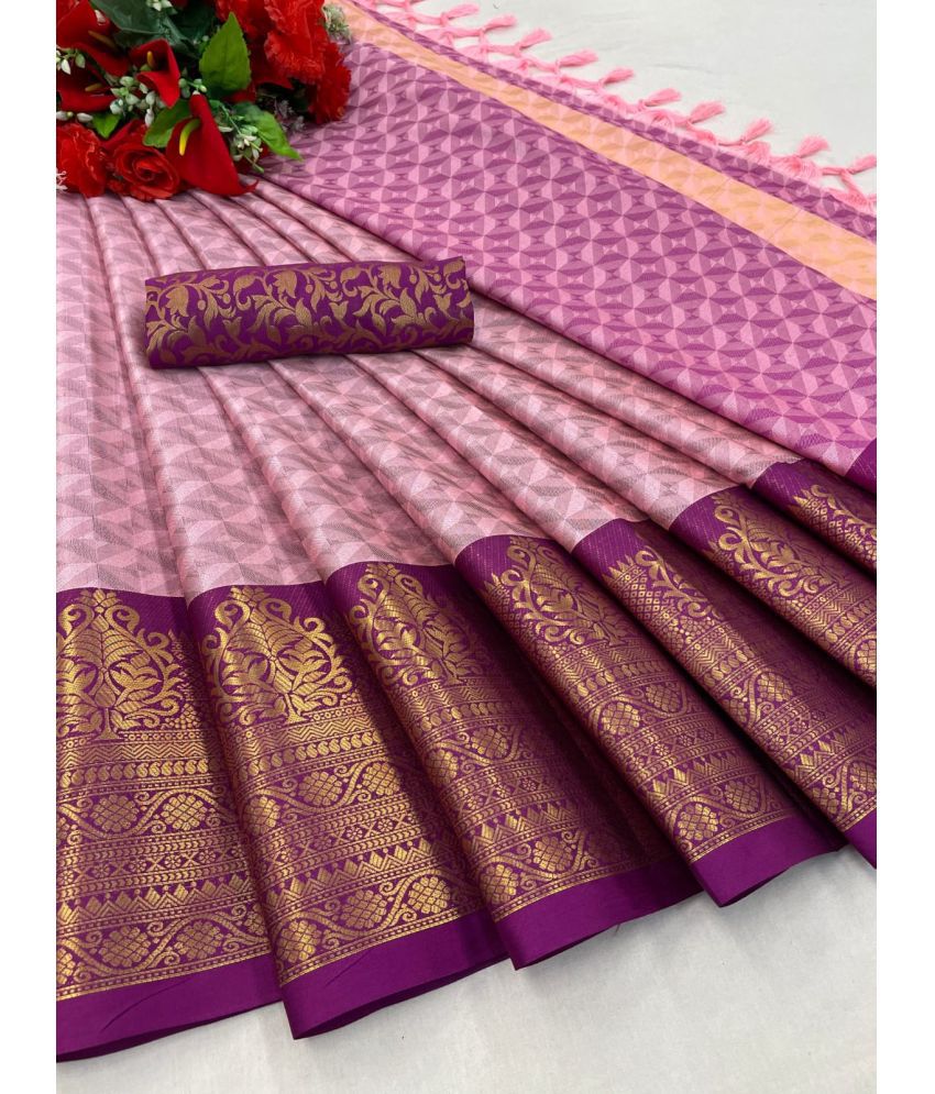     			Apnisha Silk Blend Embellished Saree With Blouse Piece - Wine ( Pack of 1 )
