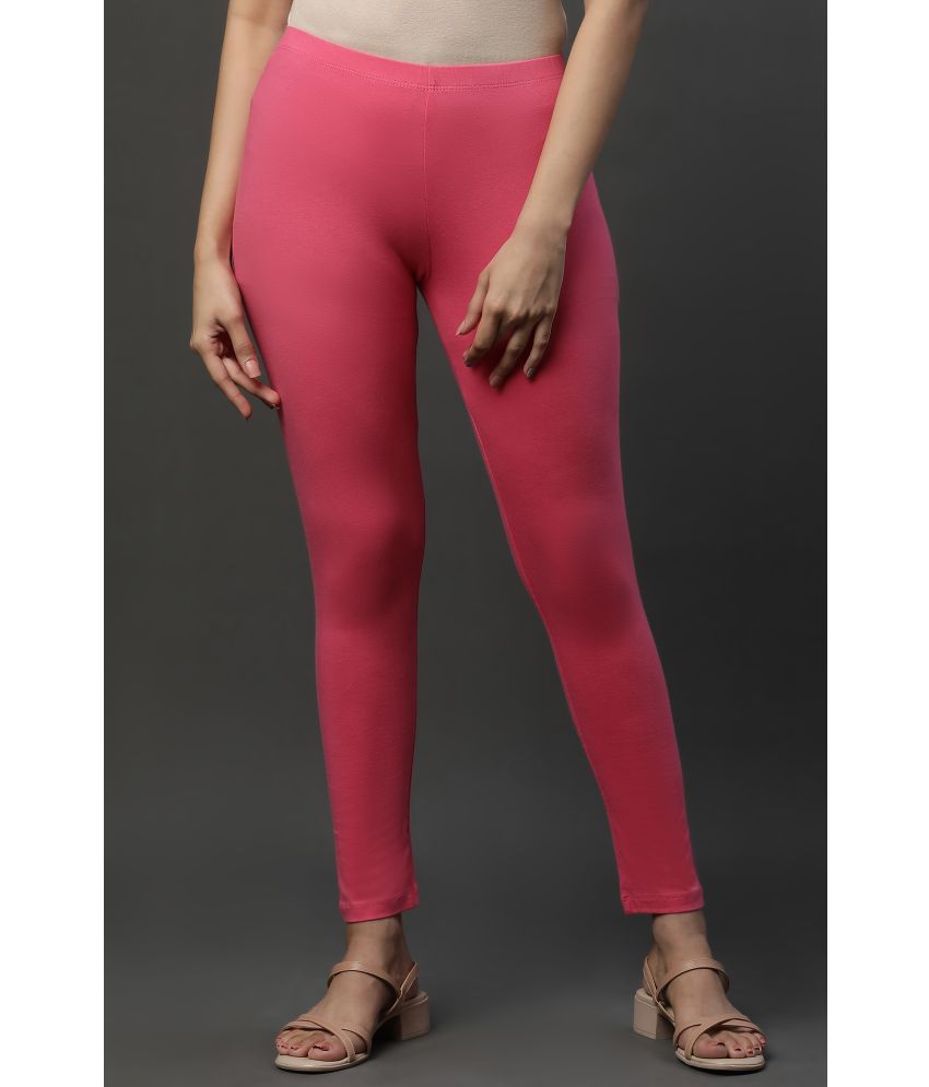     			Aurelia - Pink Cotton Women's Leggings ( Pack of 1 )