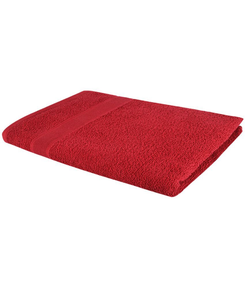     			Dollar Cotton Solid 500 -GSM Bath Towel ( Pack of 1 ) - Red