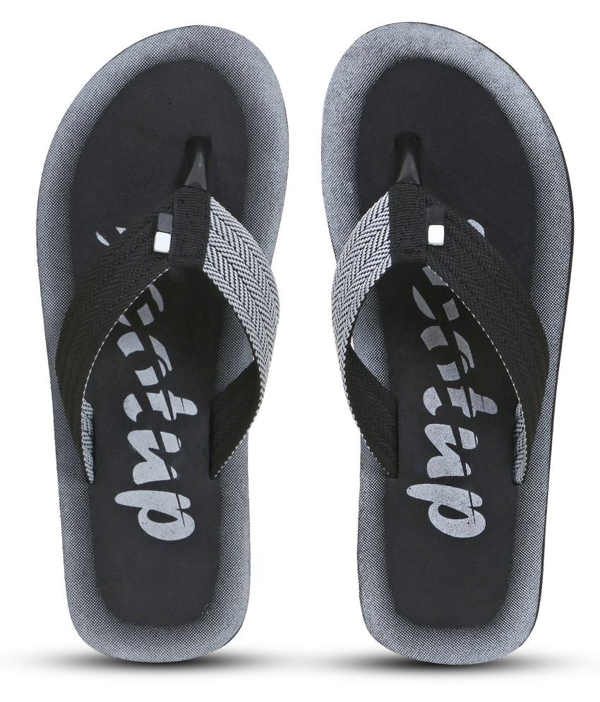     			Footup Black Men's Daily Slipper