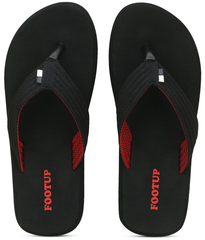     			Footup Black Men's Daily Slipper