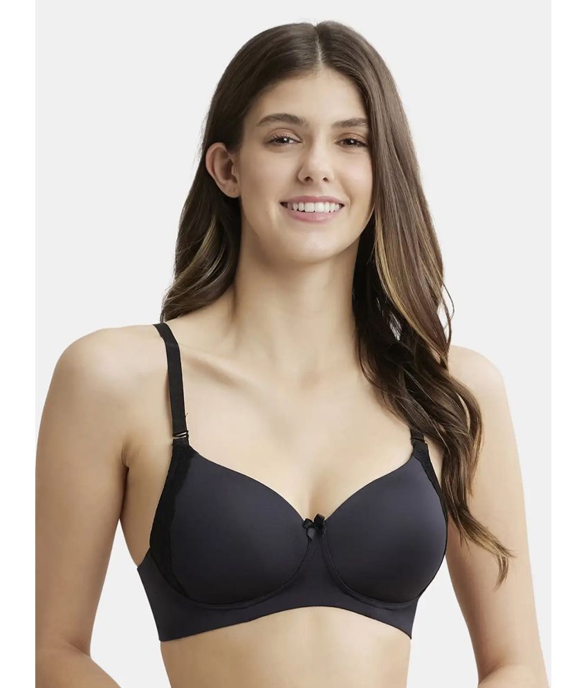     			Jockey 1816 Wirefree Padded Soft Touch Microfiber Nylon Elastane Multiway T-Shirt Bra - Black