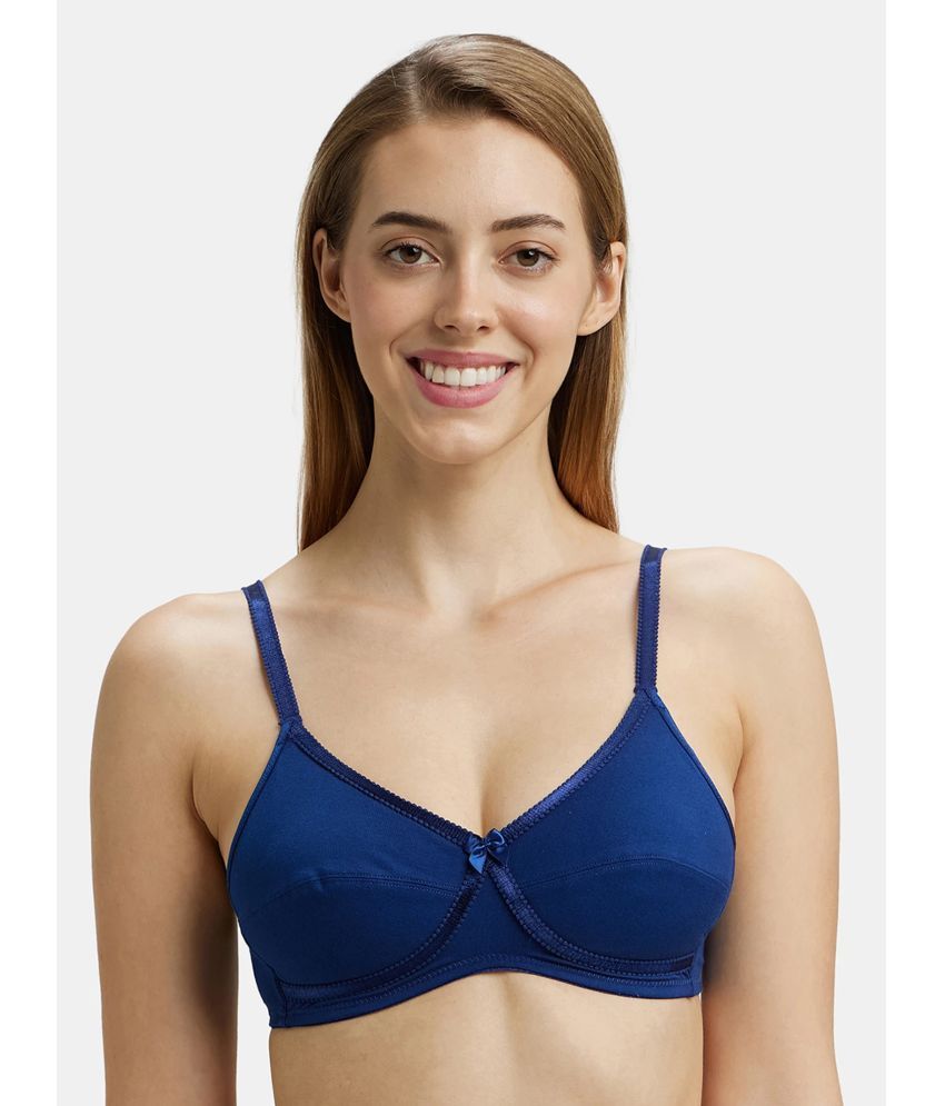     			Jockey 1242 Wirefree Non Padded Super Combed Cotton Elastane Cross Over Everyday Bra - Blue Depth