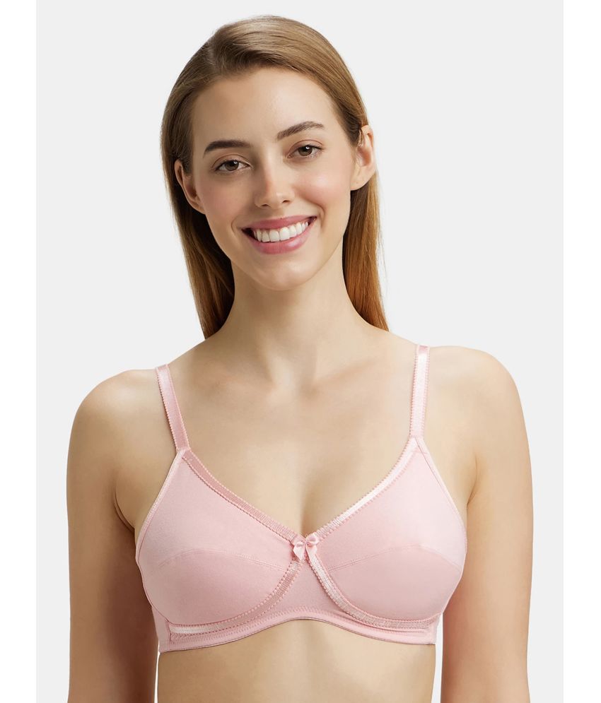     			Jockey 1242 Wirefree Non Padded Super Combed Cotton Elastane Cross Over Everyday Bra - Candy Pink