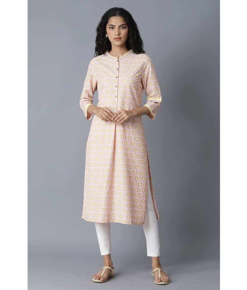     			W Viscose Printed Straight Women's Kurti - Pink ( Pack of 1 )