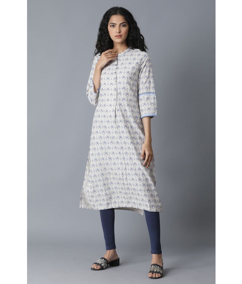     			W Viscose Printed Straight Women's Kurti - Grey ( Pack of 1 )