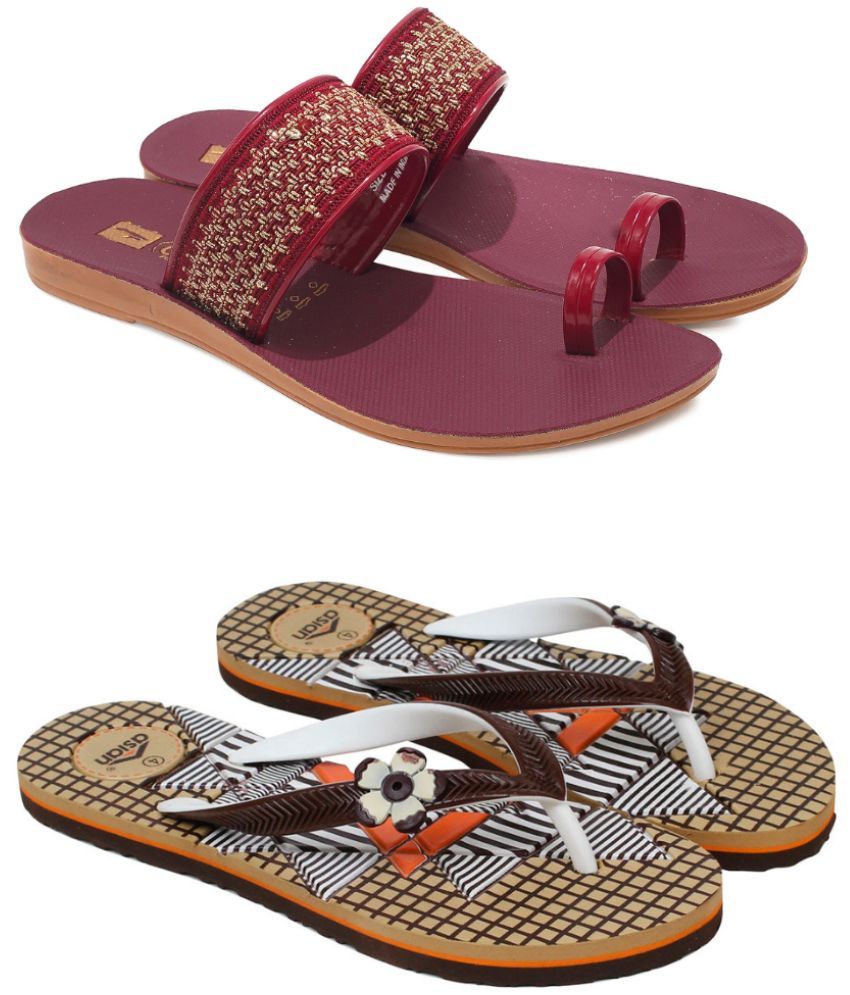     			ASIAN Brown Women's Flip Flop