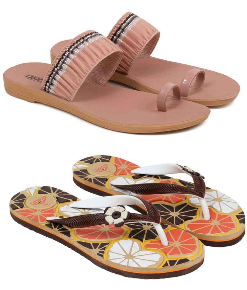     			ASIAN Brown Women's Flip Flop