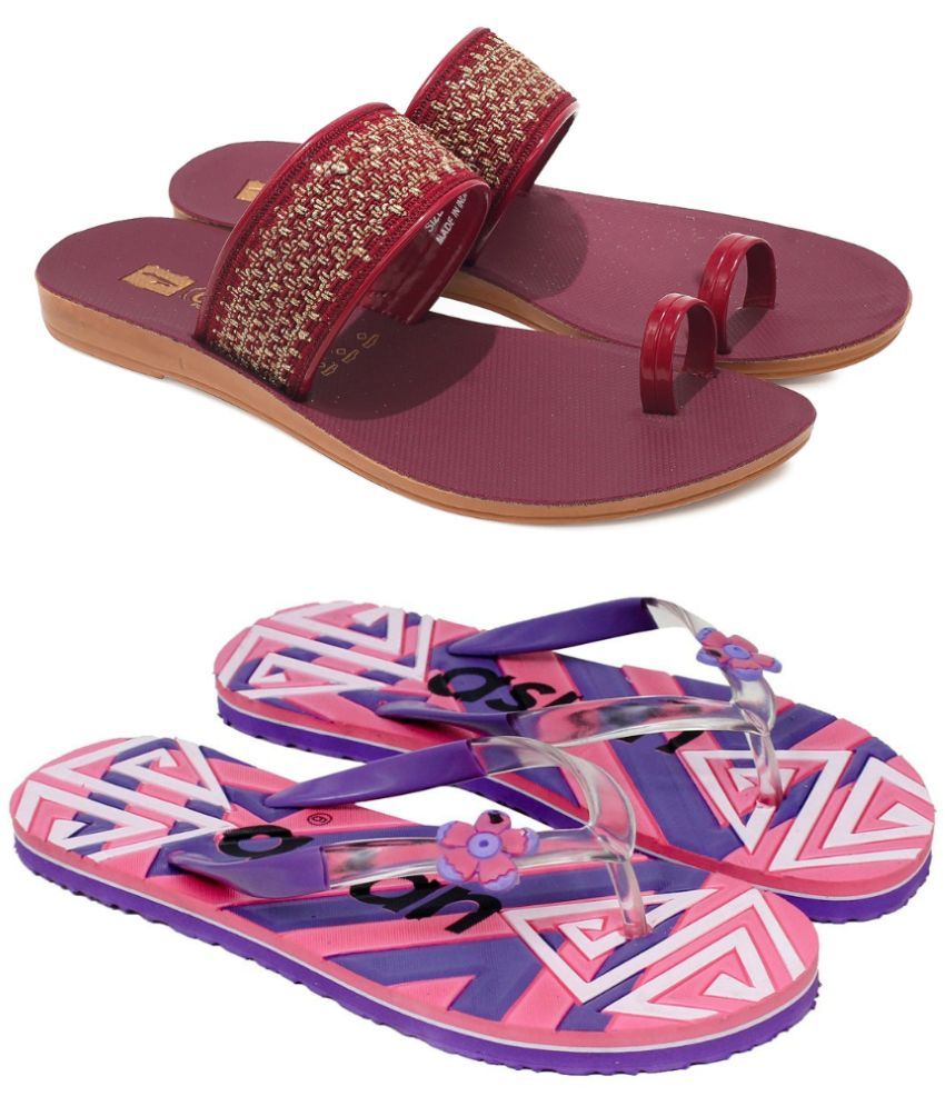     			ASIAN Pink Women's Flip Flop