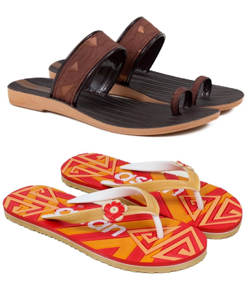     			ASIAN Red Women's Flip Flop