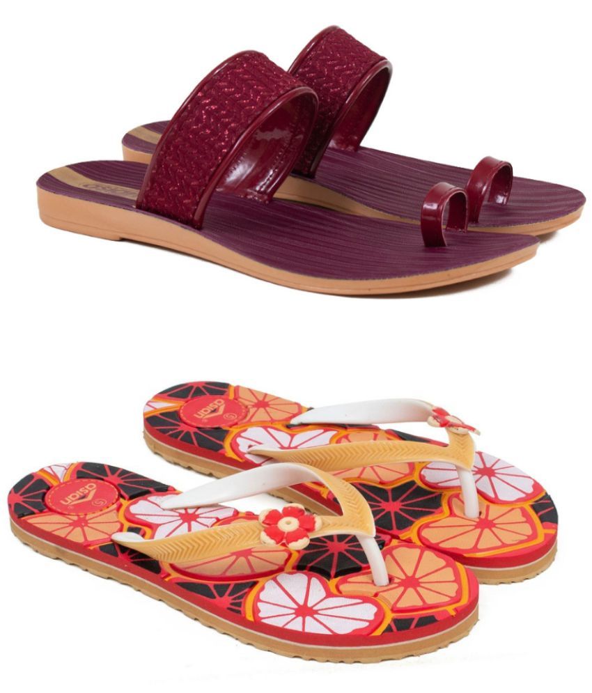     			ASIAN Red Women's Flip Flop