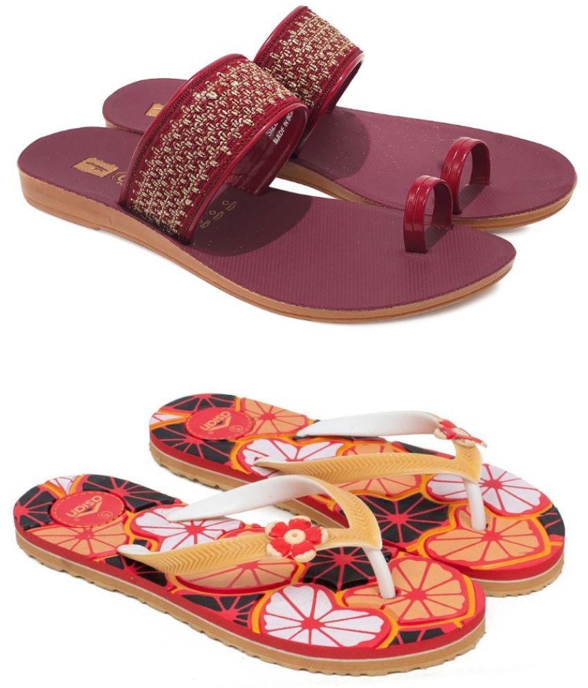     			ASIAN Red Women's Slipper