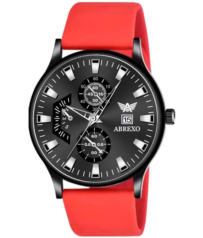     			Abrexo Red Silicon Analog Men's Watch