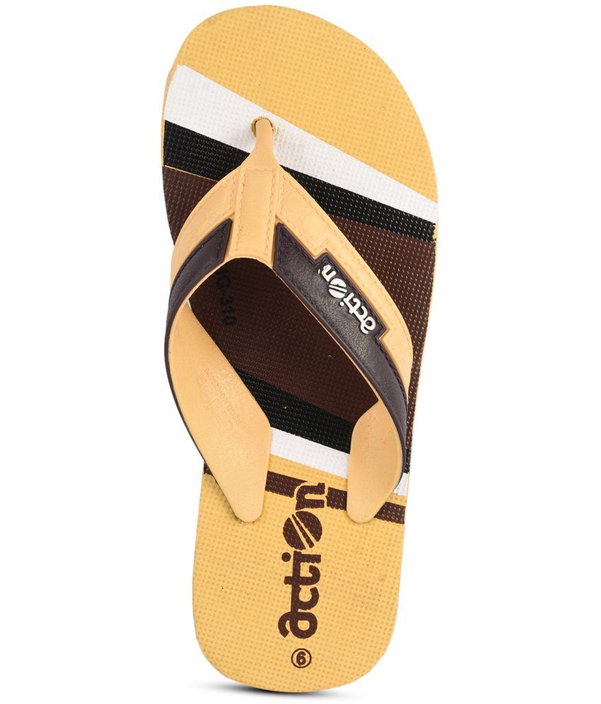     			Action Beige Men's Thong Flip Flop