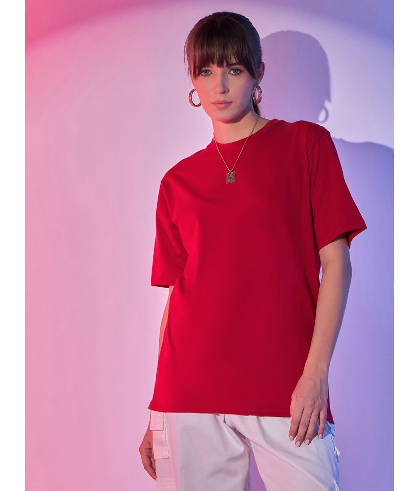     			BuyNewTrend Red Cotton Women's T-Shirt ( Pack of 1 )