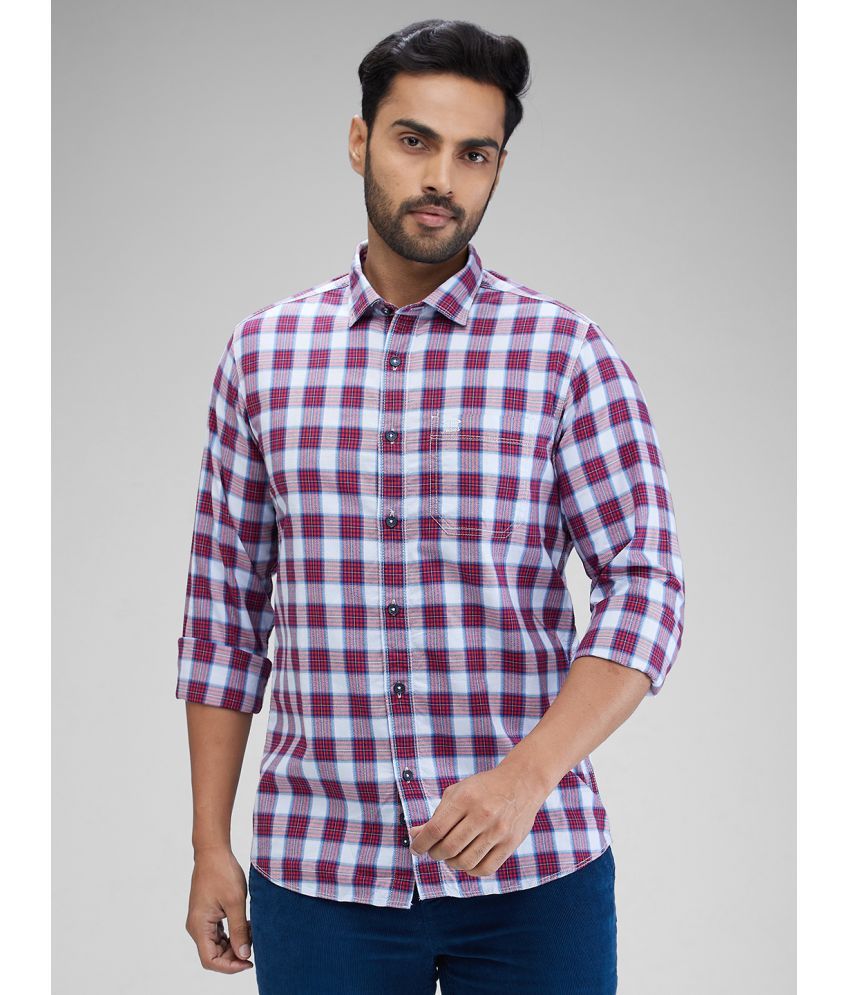     			Colorplus 100% Cotton Regular Fit Checks Full Sleeves Men's Casual Shirt - Red ( Pack of 1 )