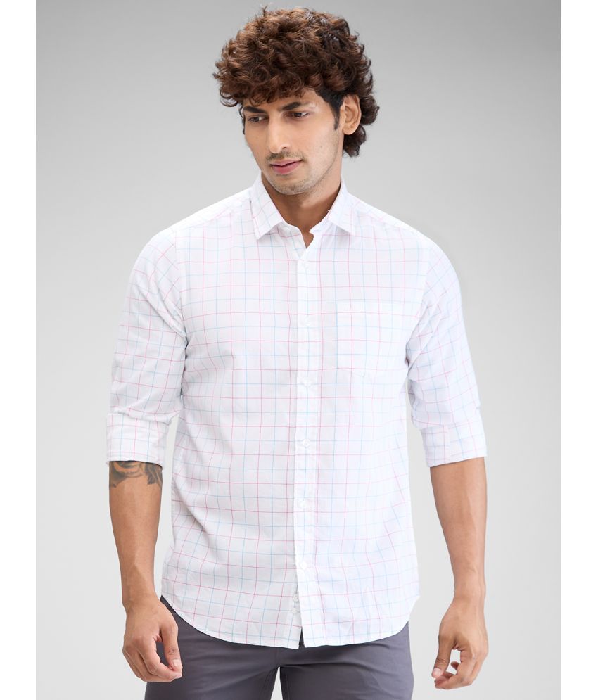     			Colorplus 100% Cotton Regular Fit Checks Full Sleeves Men's Casual Shirt - White ( Pack of 1 )