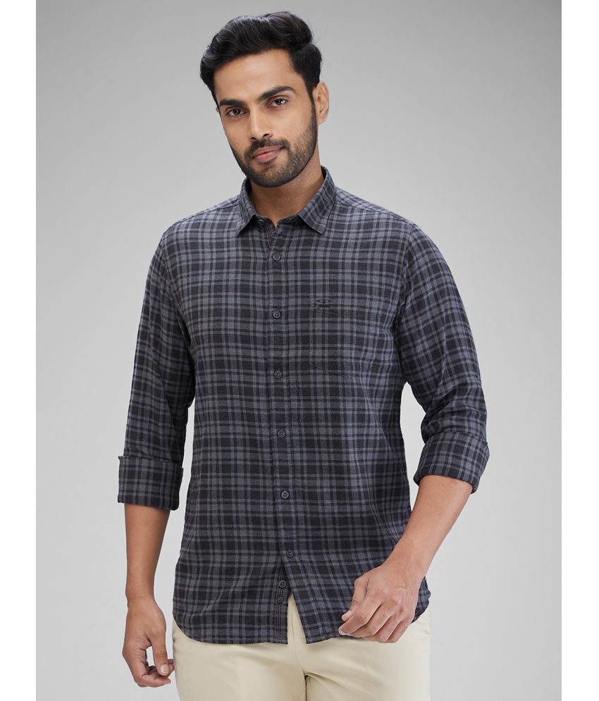     			Colorplus 100% Cotton Slim Fit Checks Full Sleeves Men's Casual Shirt - Grey ( Pack of 1 )