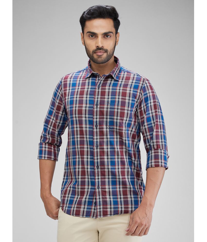     			Colorplus 100% Cotton Slim Fit Checks Full Sleeves Men's Casual Shirt - Blue ( Pack of 1 )