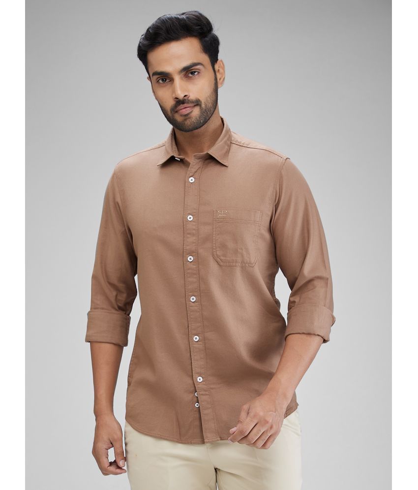     			Colorplus 100% Cotton Slim Fit Solids Full Sleeves Men's Casual Shirt - Brown ( Pack of 1 )