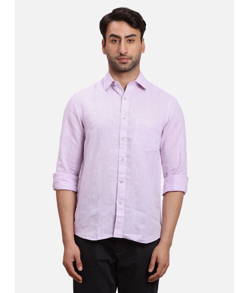     			Colorplus Linen Regular Fit Self Design Full Sleeves Men's Casual Shirt - Purple ( Pack of 1 )