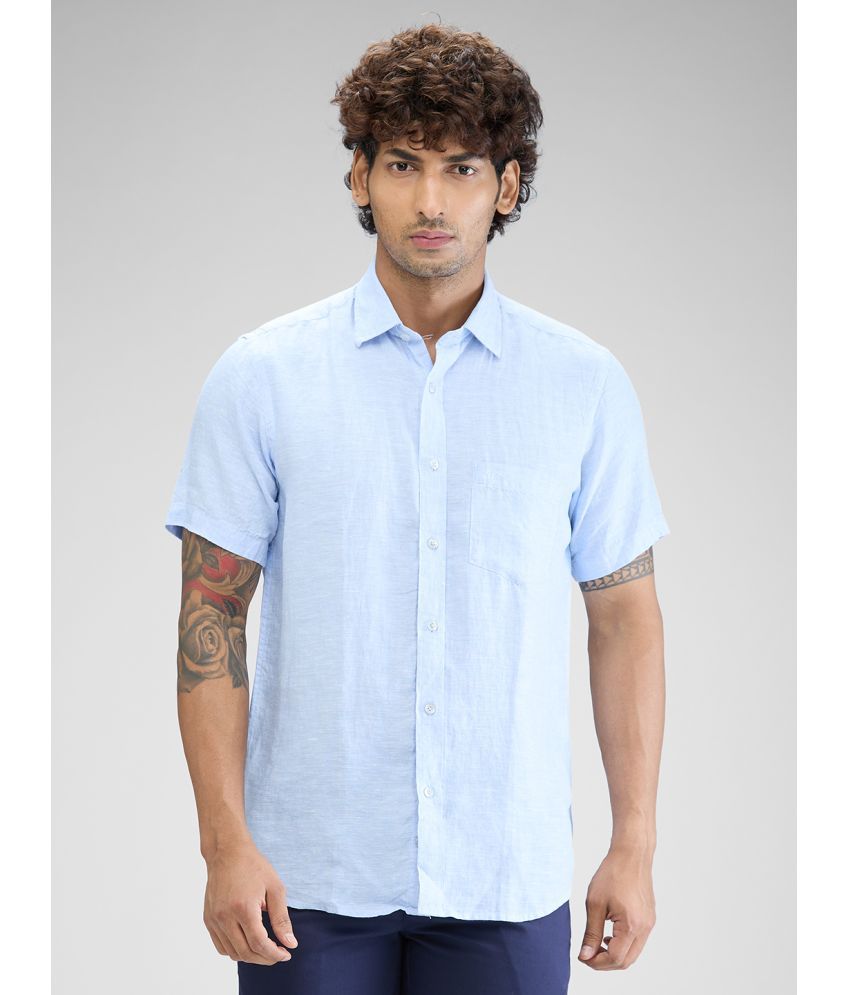     			Colorplus Linen Regular Fit Self Design Half Sleeves Men's Casual Shirt - Blue ( Pack of 1 )